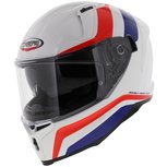 Caberg Avalon Motorhelm Blast glans wit blauw rood Caberg Avalon Motorhelm Blast glans wit blauw rood