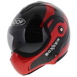 ROOF New Boxxer Systeem helm Fuzo Zwart Rood ROOF New Boxxer Systeem helm Fuzo Zwart Rood