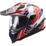 LS2 MX701 Explorer Atlantis glans wit rood blauw LS2 MX701 Explorer Atlantis glans wit rood blauw