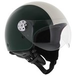 MT Retro Leer helm Italia rood wit groen MT Retro Leer helm Italia rood wit groen