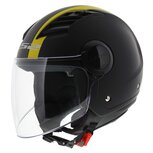 LS2 OF562 Airflow Metropolis jethelm mat zwart geel LS2 OF562 Airflow Metropolis jethelm mat zwart geel
