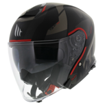 MT Thunder 3 SV Jet helm Bow mat zwart rood MT Thunder 3 SV Jet helm Bow mat zwart rood