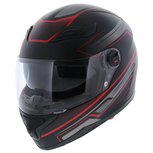 Vito Falcone helm mat zwart rood incl intern zonnevizier Vito Falcone helm mat zwart rood incl intern zonnevizier