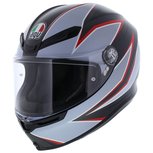 AGV K6 Flash Motorhelm Mat Zwart Rood Zilver AGV K6 Flash Motorhelm Mat Zwart Rood Zilver