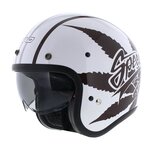 Nikko N500 Jet helm Weed White Widow - Wit / Bruin Nikko N500 Jet helm Weed White Widow - Wit / Bruin