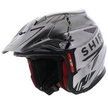 Shiro K-12 Trial helm gekrast chroom zwart Shiro K-12 Trial helm gekrast chroom zwart