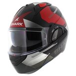 Shark EVO-GT systeemhelm motorhelm Tekline mat zwart zilver rood Shark EVO-GT systeemhelm motorhelm Tekline mat zwart zilver rood