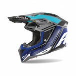 Airoh Helm Aviator 3 AMS² League glans blauw antraciet grijs Airoh Helm Aviator 3 AMS² League glans blauw antraciet grijs