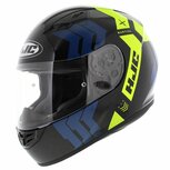 HJC CS15 Martial motorhelm scooterhelm glans zwart blauw geel HJC CS15 Martial motorhelm scooterhelm glans zwart blauw geel