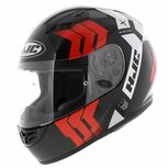 HJC CS15 Martial motorhelm scooterhelm glans zwart wit rood HJC CS15 Martial motorhelm scooterhelm glans zwart wit rood