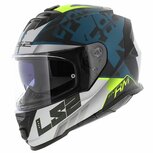 LS2 FF800 Storm motorhelm Sprinter mat zwart zilver cobalt LS2 FF800 Storm motorhelm Sprinter mat zwart zilver cobalt