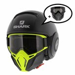 Shark Street Drak helm mat zwart geel - Special Edition met gratis extra zwart antraciet mondstuk Shark Street Drak helm mat zwart geel - Special Edition met gratis extra zwart antraciet mondstuk