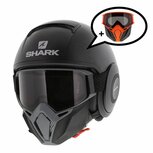 Shark Street Drak helm mat zwart antraciet - Special Edition met gratis extra zwart oranje mondstuk Shark Street Drak helm mat zwart antraciet - Special Edition met gratis extra zwart oranje mondstuk