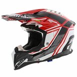 Airoh Helm Aviator 3 AMS² League glans rood wit zwart Airoh Helm Aviator 3 AMS² League glans rood wit zwart