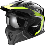 LS2 OF606 Drifter Triality glans zwart fluor geel LS2 OF606 Drifter Triality glans zwart fluor geel