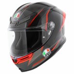 AGV K6 S Slashcut Motorhelm Zwart Grijs Rood AGV K6 S Slashcut Motorhelm Zwart Grijs Rood