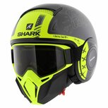 Shark Helm Street Drak Tribute RM mat antraciet zilver geel Shark Helm Street Drak Tribute RM mat antraciet zilver geel