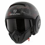 Shark Helm Street Drak Krull mat zwart zilver rood Shark Helm Street Drak Krull mat zwart zilver rood