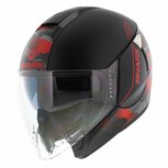Shark Citycruiser jethelm Genom mat zwart rood antraciet Shark Citycruiser jethelm Genom mat zwart rood antraciet