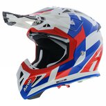 Airoh Aviator Ace crosshelm Trick glans blauw wit rood Airoh Aviator Ace crosshelm Trick glans blauw wit rood