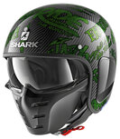 Shark S-Drak Carbon Helm Freestyle Cup glans carbon zwart groen Shark S-Drak Carbon Helm Freestyle Cup glans carbon zwart groen