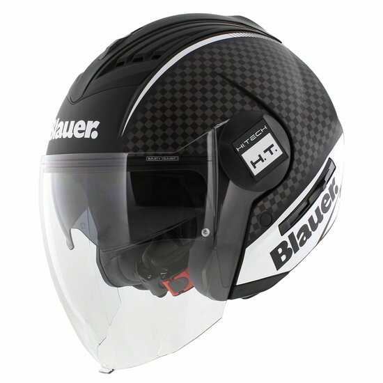 Blauer Real B jet helm mat zwart titanium wit