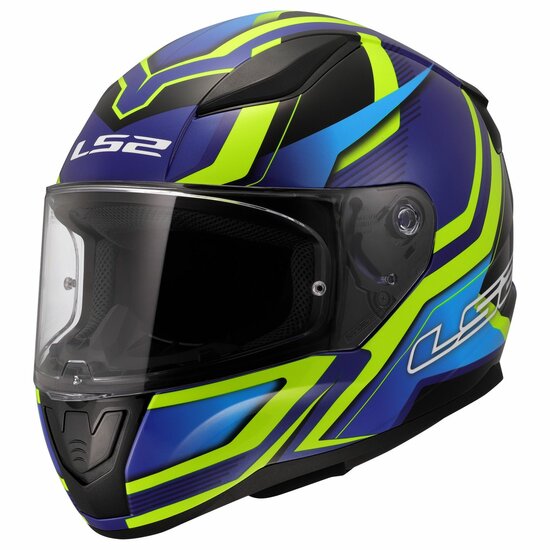 LS2 FF353 Rapid II integraalhelm Flitz fluor geel blauw